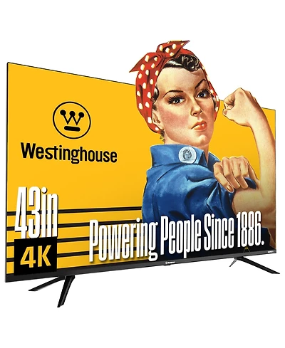 Westinghouse 43-inch Smart Tv, 4K Uhd Xumo Tv w/ HDR10, Voice Remote, Dolby Vision, Edgeless, Flat Screen Led Television w/Apple Home kit, Wi-Fi & Mob