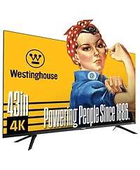 Westinghouse 43-inch Smart Tv, 4K Uhd Xumo Tv w/ HDR10, Voice Remote, Dolby Vision, Edgeless, Flat Screen Led Television w/Apple Home kit, Wi-Fi & Mob