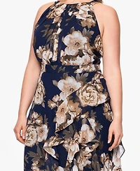 B&A By Betsy and Adam Plus Sleeveless Chiffon Dress
