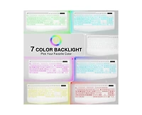 Large Print Backlit Computer Keyboard, Wired Usb with 7-Color Backlight, Easy to Read for Laptop Pc Windows Desktop