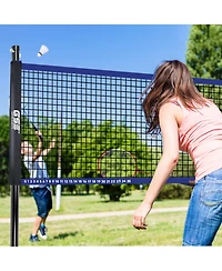Gse Games & Sports Expert Volleyball and Badminton Combo Set with Net,4 Rackets,3 Birds, Pu Volleyball and Carrying Bag (Recreational)