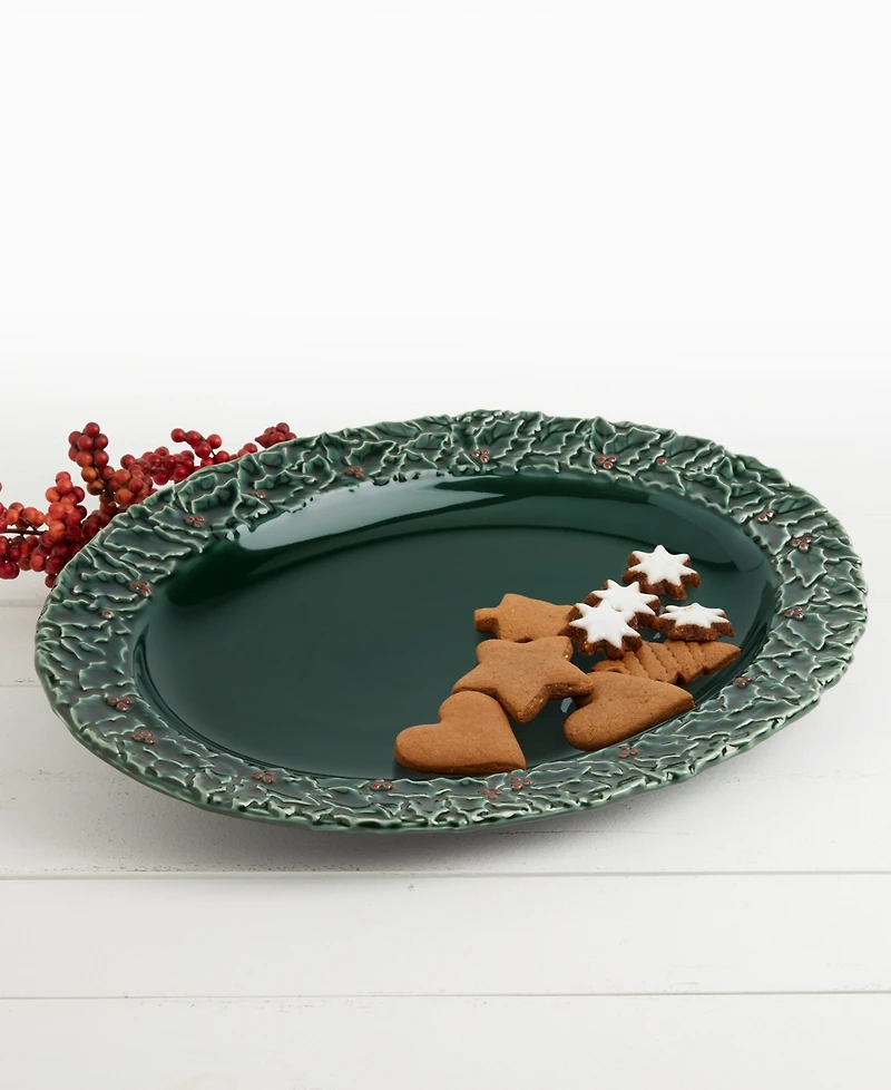 Haven 16" Green Holly Platter