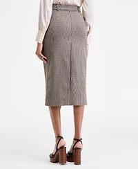 French Connection Women's Houndstooth Belted Midi Skirt