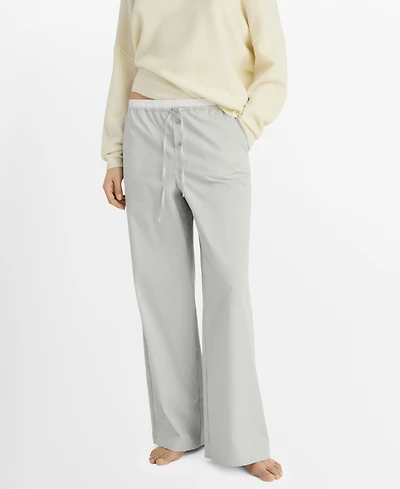 Mango Women's Elastic Detail Striped Pajama Pants