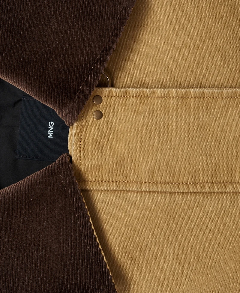 Mango Women's Contrasting Collar Cotton Parka