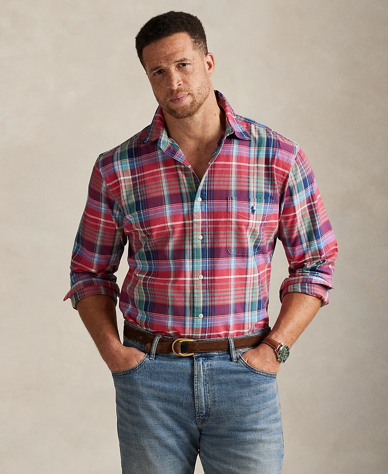 Polo Ralph Lauren Men's Big & Tall Plaid Oxford Shirt