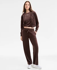Guess Women's Couture Short-Sleeve Velour T-Shirt