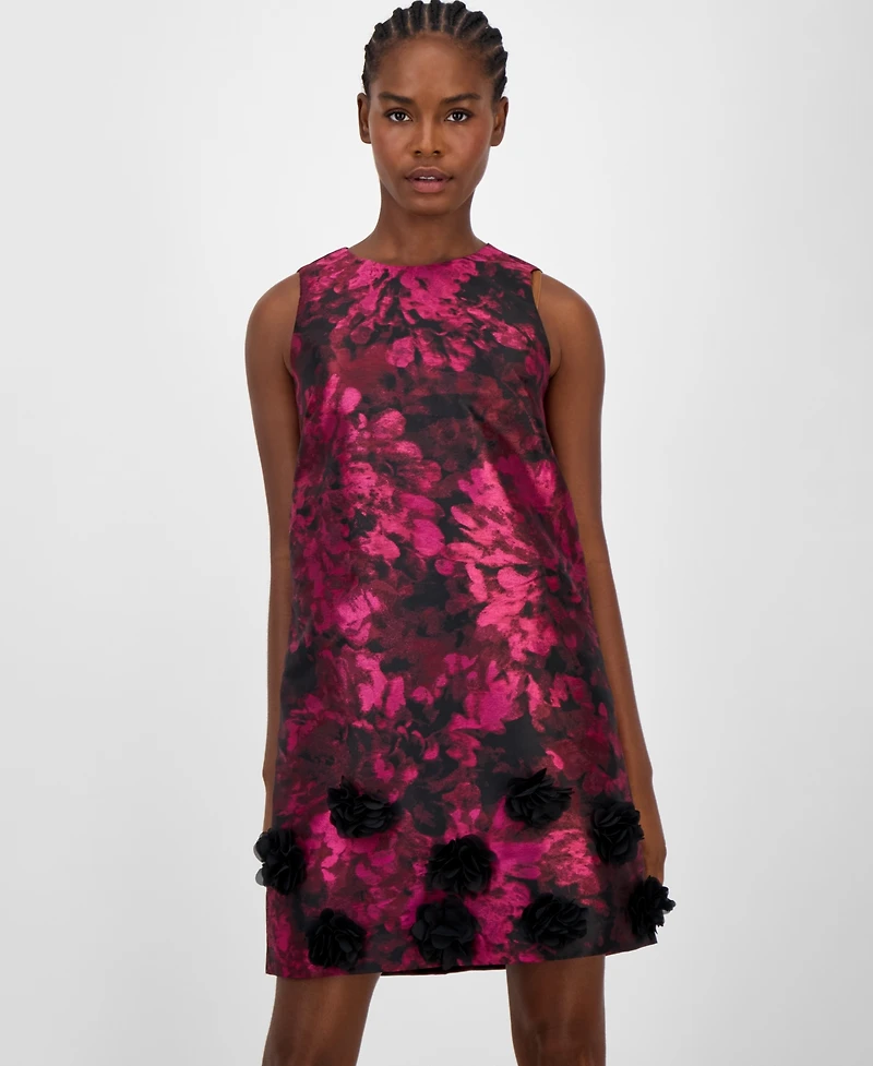 Anne Klein Women's Jacquard Rosette Shift Dress