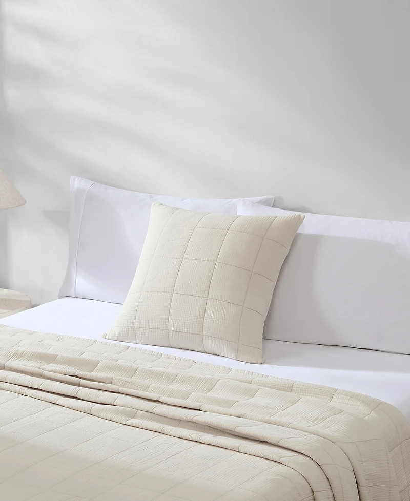 Calvin Klein Cotton Gauze Solid Decorative Pillow Cover, 22" x 22"