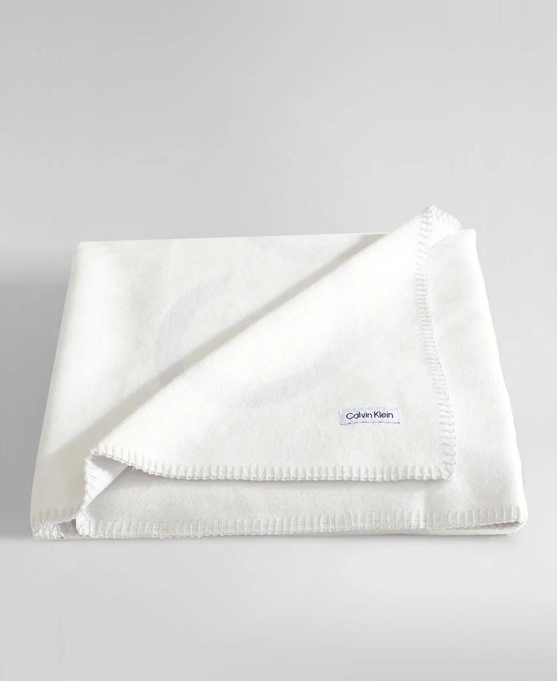 Calvin Klein Logo Reversible Throw, 50" x 70"