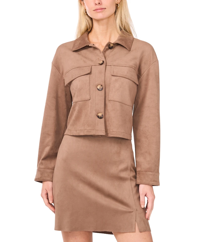 Vince Camuto Women's Cropped Faux-Suede Jacket