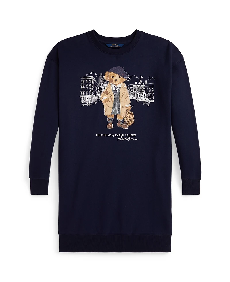Polo Ralph Lauren Big Girls Bear Fleece Sweatshirt Dress