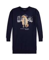 Polo Ralph Lauren Big Girls Bear Fleece Sweatshirt Dress