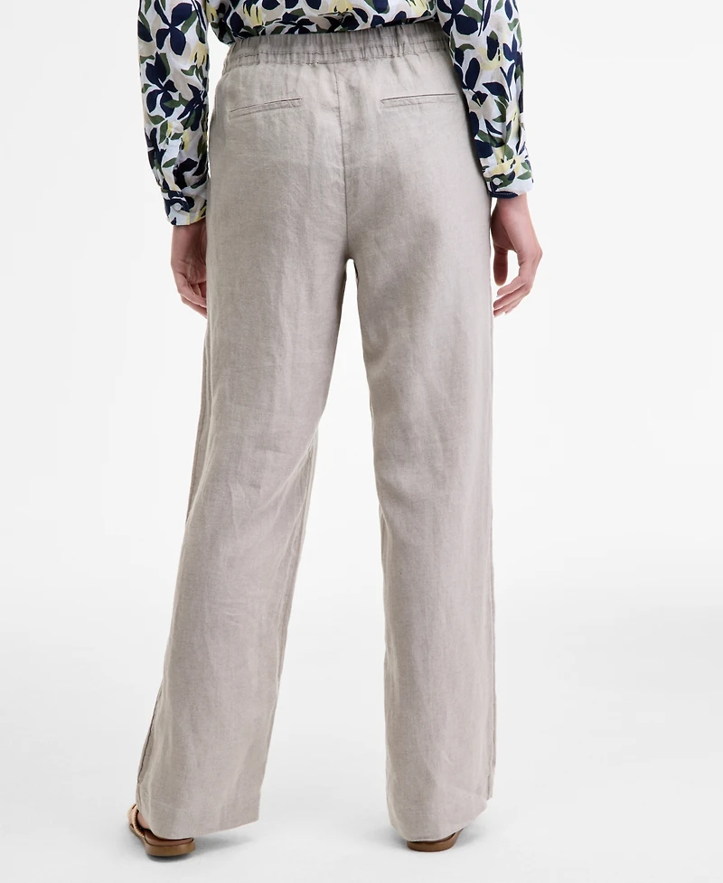 Charter Club Women's 100% Linen Drawstring Pants, Created for Macy's