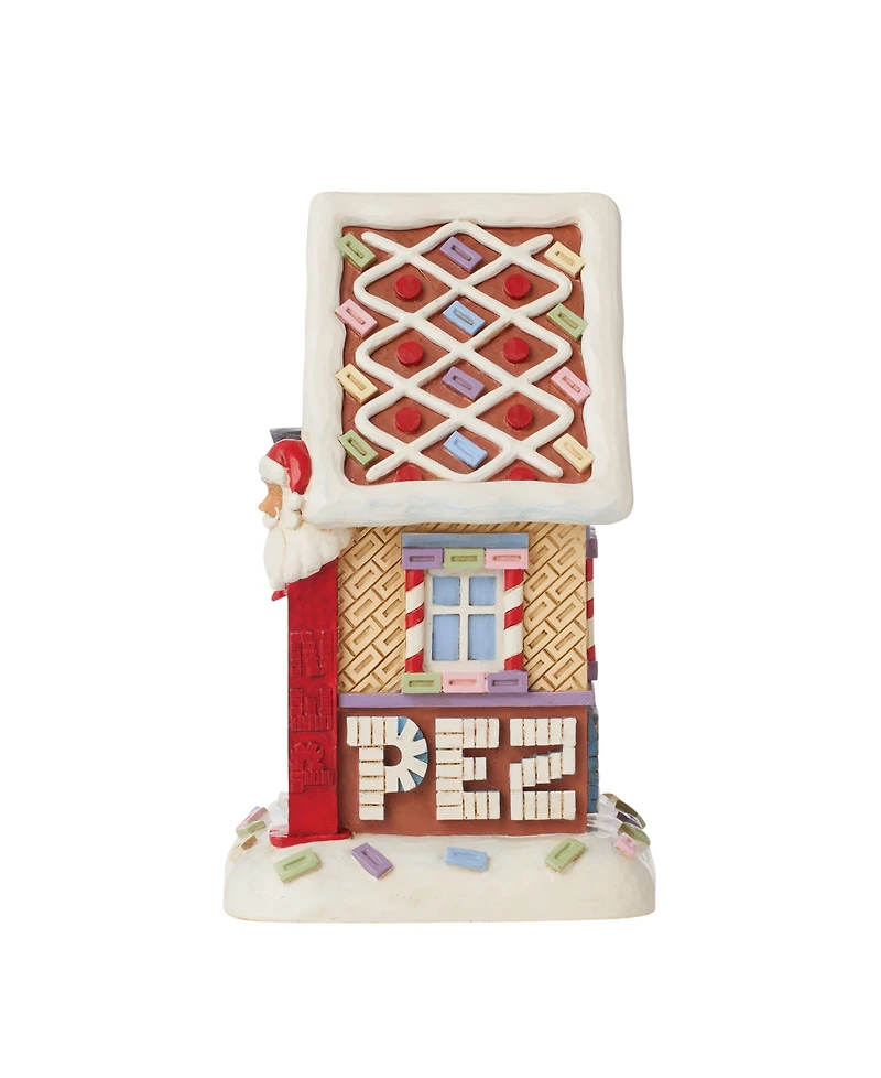 Jim Shore Pez House with Santa and Snowman Figurine