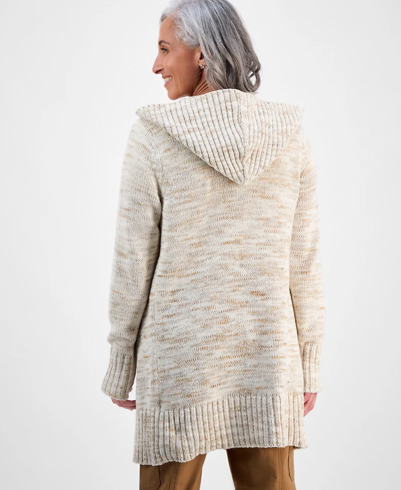 Style & Co Petite Hooded Open-Front Long Cardigan, Macy's Exclusive