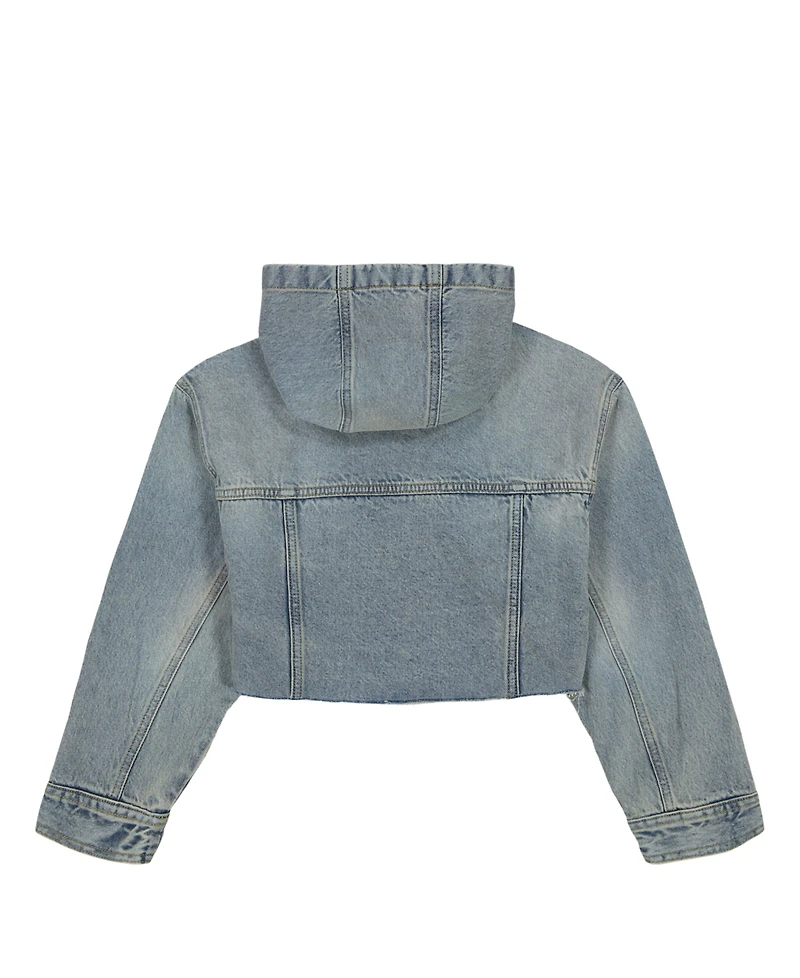 Calvin Klein Big Girls Denim Hooded Jean Jacket