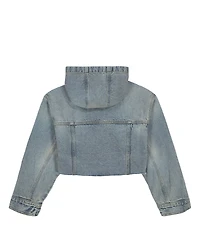 Calvin Klein Big Girls Denim Hooded Jean Jacket