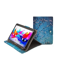 Linsay 10.1"Octa Core 256GB Storage Android 15 Tablet with Flowers Marble Case