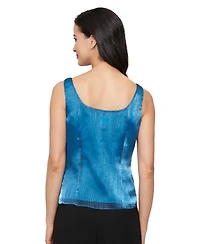 Alex Evenings Women's Chiffon Tie-Front 3/4-Sleeve Top