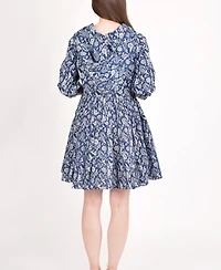 Raas Women's Embroidered Hoodie Mini Dress