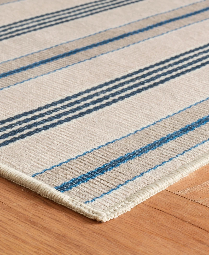 Dash and Albert Rugs by Annie Selke Nimes Ticking Machine Washable DA2059 5'x8' Area Rug