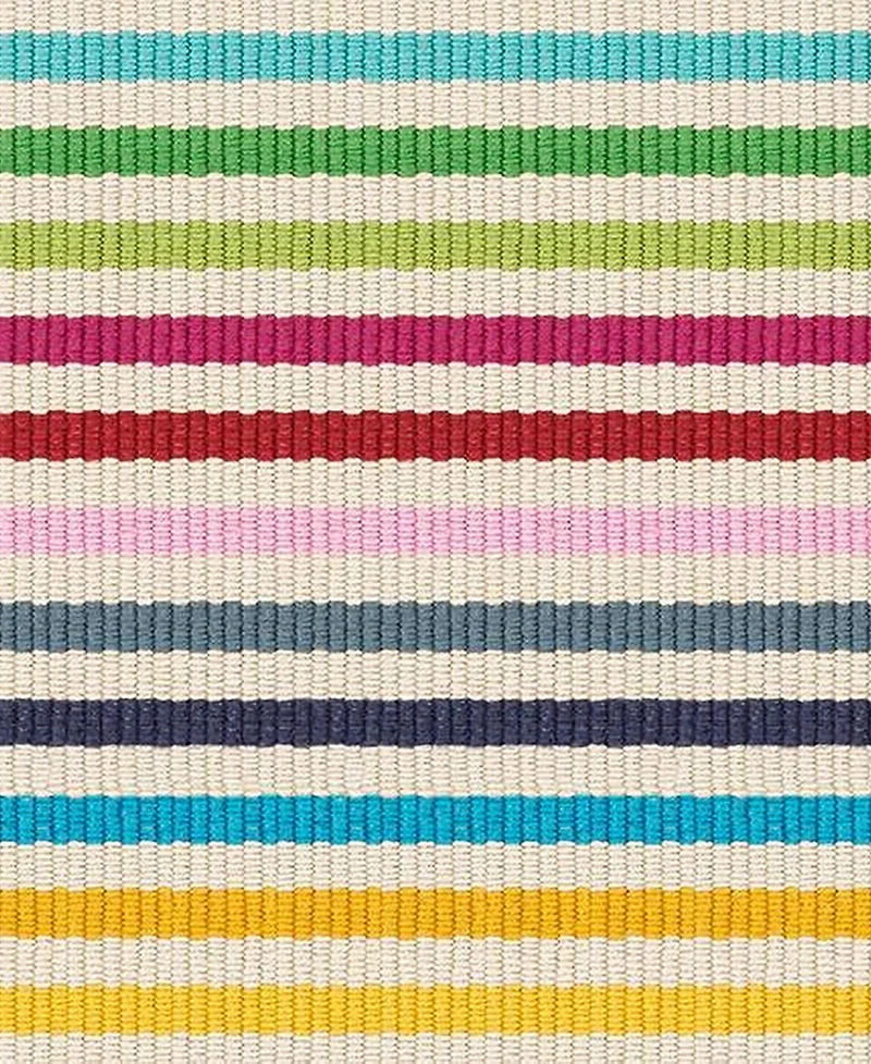 Dash and Albert Rugs by Annie Selke Rainbow Stripe Machine Washable DA2052 8'x10' Area Rug