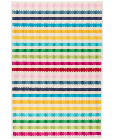 Dash and Albert Rugs by Annie Selke Rainbow Stripe Machine Washable DA2052 5'x8' Area Rug
