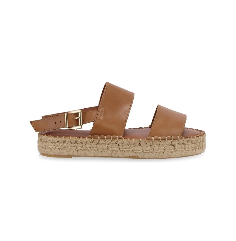 Alohas Women's Double Strap Leather Espadrilles