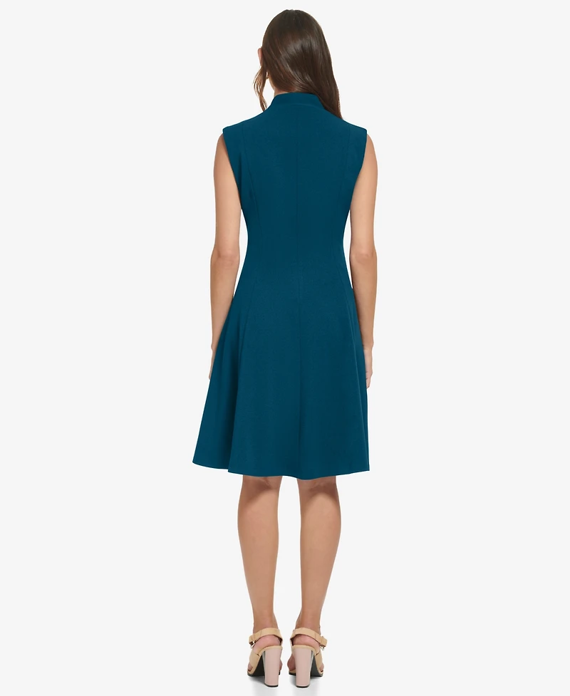 Calvin Klein Women's Sleeveless Scuba Crepe A-Line Dress