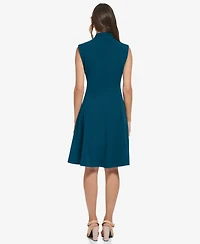 Calvin Klein Women's Sleeveless Scuba Crepe A-Line Dress
