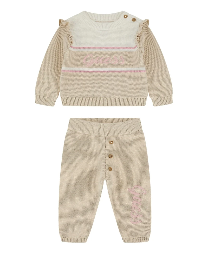 Guess Baby Boys 2-Piece Brushed Velour Hooded Zip-Up Sweatshirt and Sweatpants Set