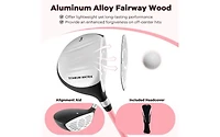 38 Inch 165CC Junior #3 Fairway Wood Golf Club with Fiberglass Shaft for Kids Ages 11-14