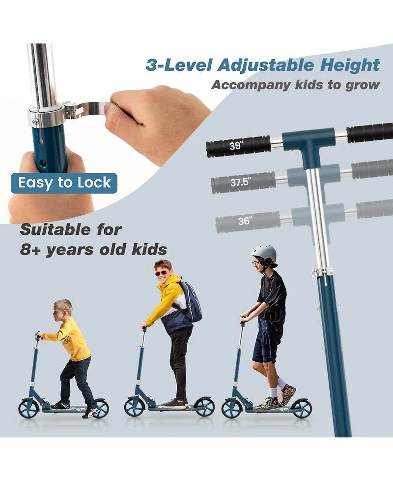 Folding Aluminum Alloy Scooter with 3 Adjustable Heights