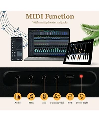 88-Key Foldable Digital Piano with Midi and Wireless Bt