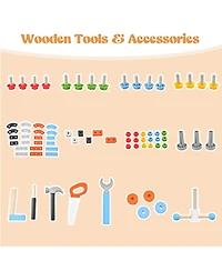 Mecale Pretend Play Workbench with Tools Set and Realistic Accessories