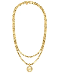 Michael Kors Gold-Tone Double Layer Logo Necklace
