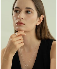Sterling Silver 18k Gold Plated Aria Clover Stud Earrings, Summer