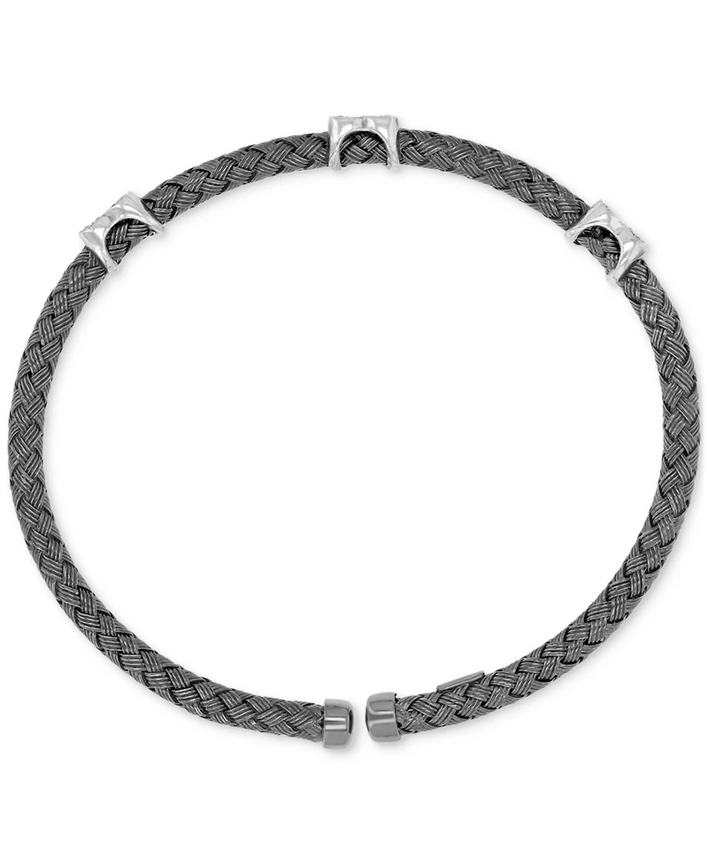 Macy's Cubic Zirconia Link Cuff Bracelet 14k Yellow Gold Over Sterling Silver