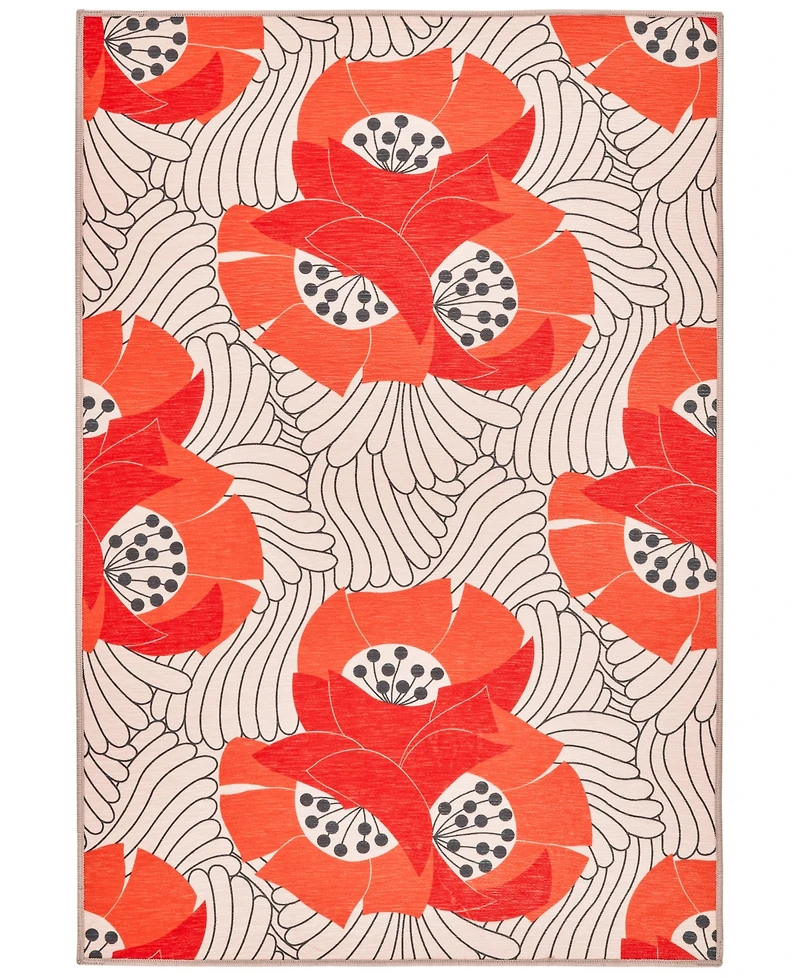 Dash and Albert Rugs by Annie Selke Japanese Poppy Machine Washable DA2177 2'x3' Area Rug