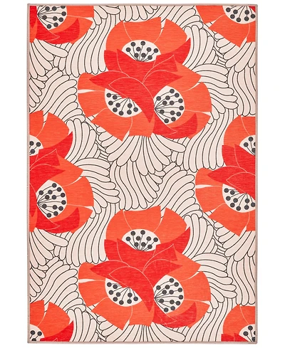Dash and Albert Rugs by Annie Selke Japanese Poppy Machine Washable DA2177 2'x3' Area Rug