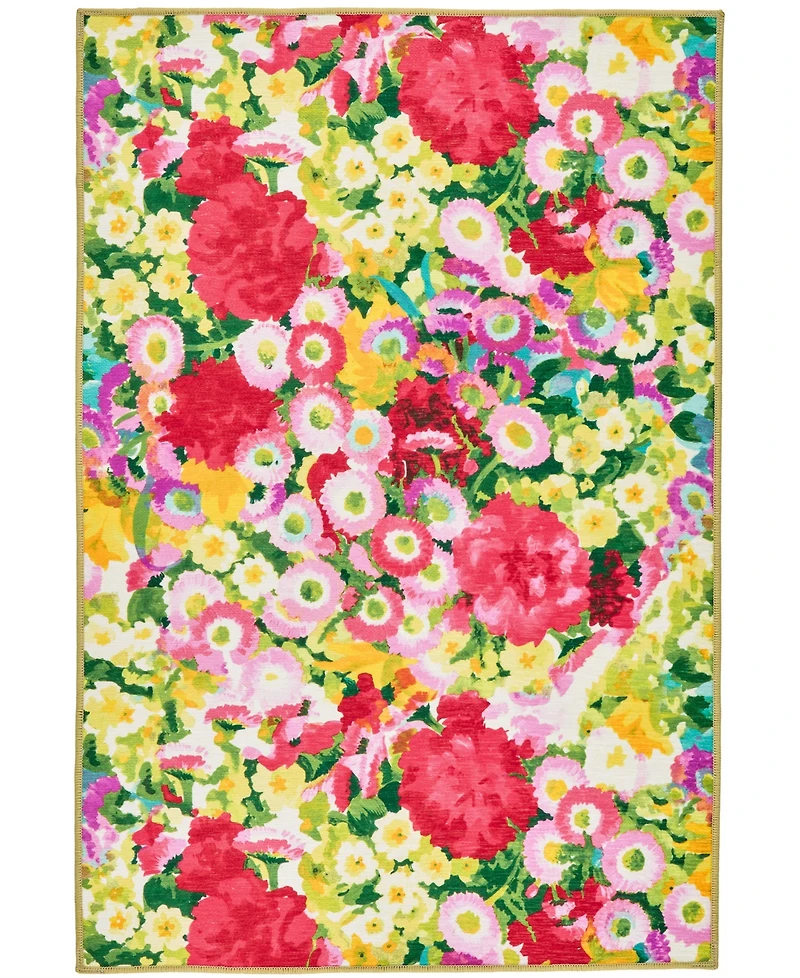 Dash and Albert Rugs by Annie Selke Chamomile Cluster Machine Washable DA2166 5'x8' Area Rug