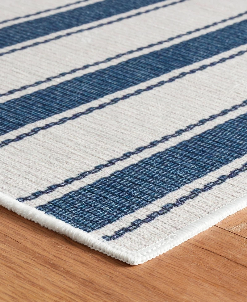 Dash and Albert Rugs by Annie Selke Blue Awning Machine Washable DA2033 6'x9' Area Rug