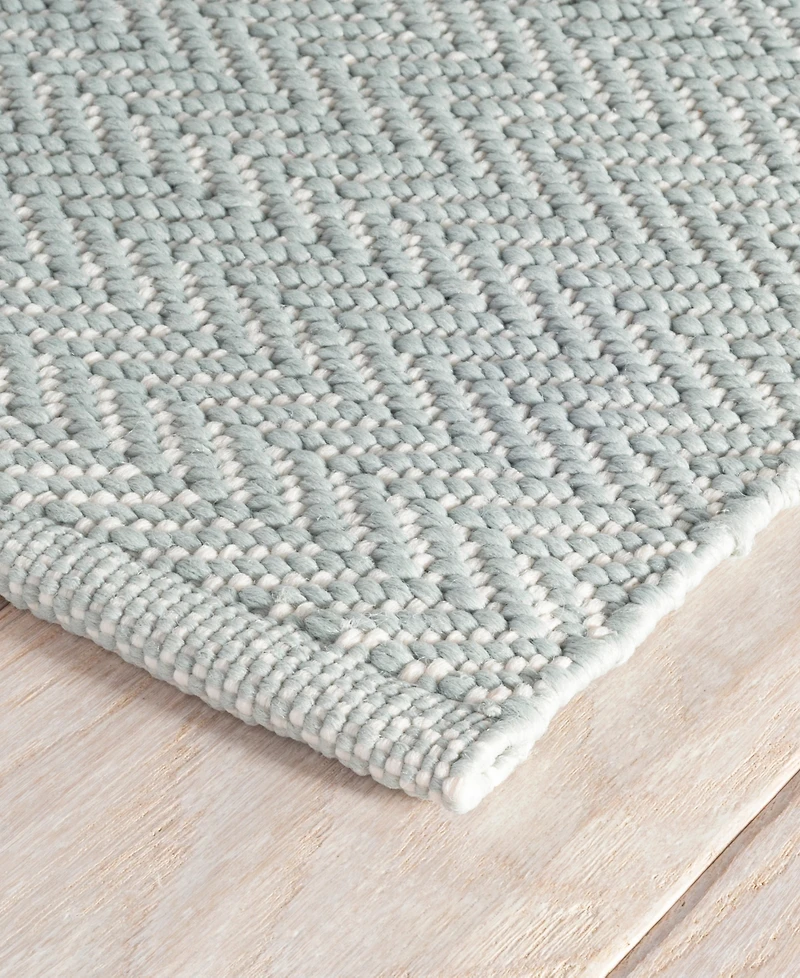 Dash and Albert Rugs by Annie Selke Herringbone Indoor/Outdoor DA392 2'6''x12' Runner Area Rug