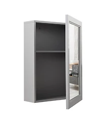 Volenca Mirrored Bathroom Medicine Cabinet with Single Door and Adjustable Shelf