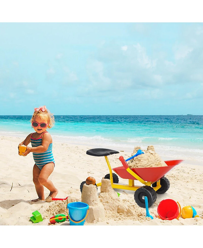 Mecale 8 Inch Heavy Duty Kids Ride-on Sand Dumper with 4 Wheels