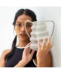 Brunna.co Shell Handwoven Wire Bag In Silver