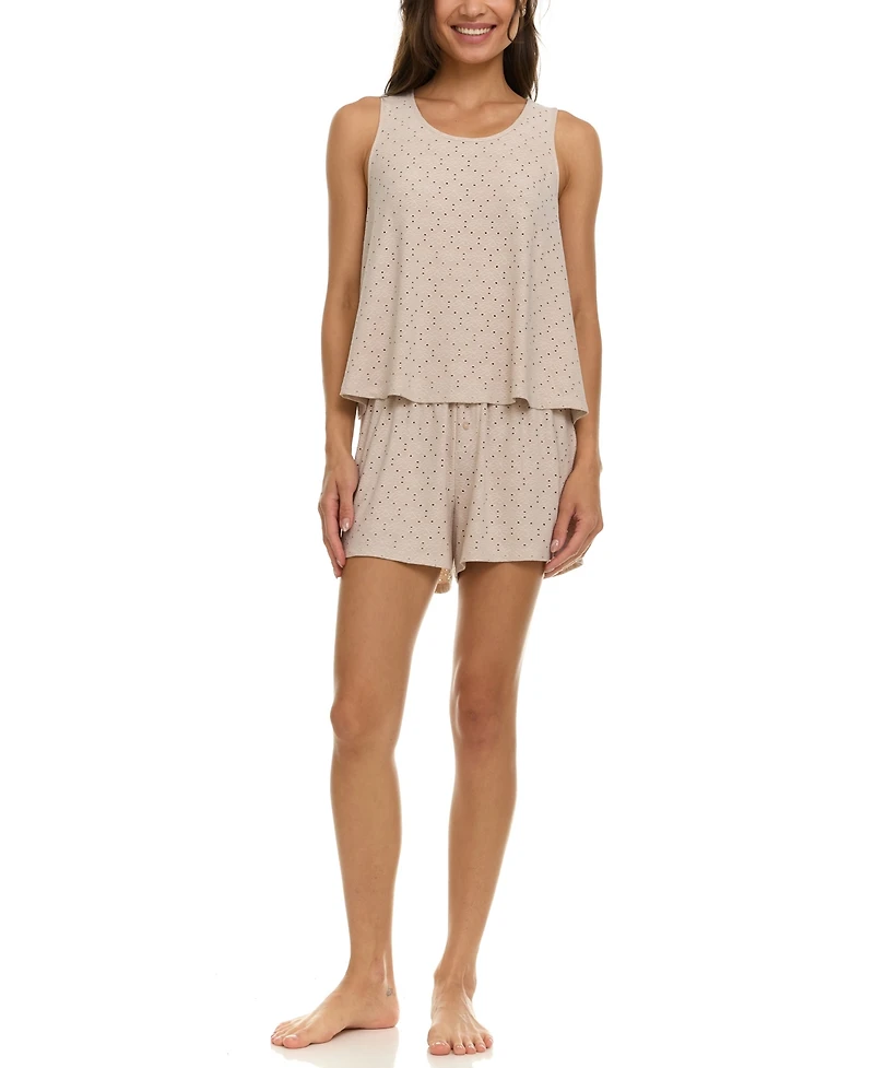 Flora by Flora Nikrooz Women's Dulce Eyelet Knit Pajama Set