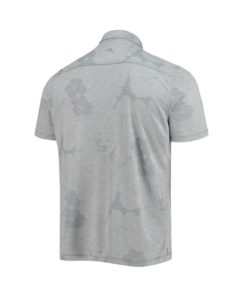 Tommy Bahama Men's Gray Joey Logano Miramar Blooms Polo Shirt
