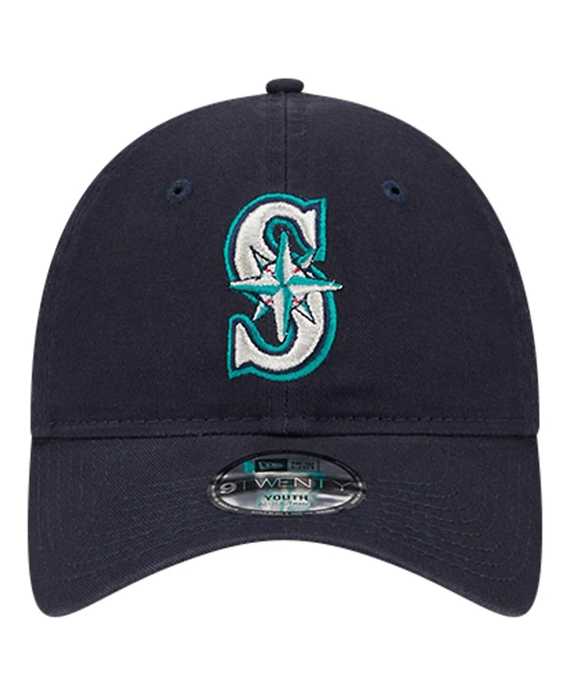 New Era Big Boys and Girls Navy Seattle Mariners Team Color 9TWENTY Adjustable Hat